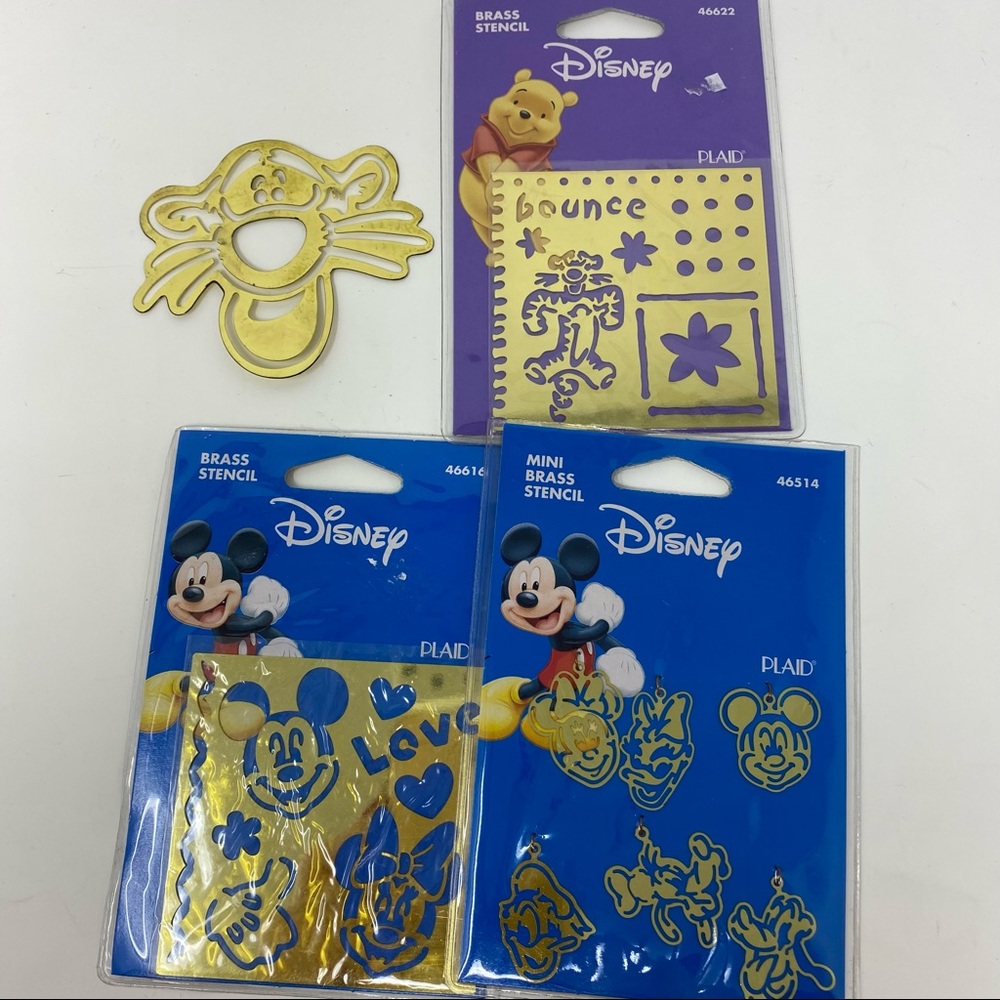 Disney/Plaid Brass stencil 4 Pack! Tigger, Mickey, Minnie, Goofy, and more!